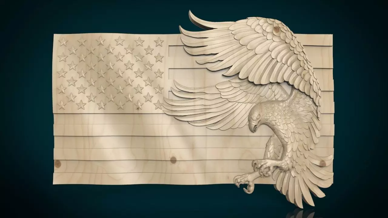 American Flag and Eagle 3D print model