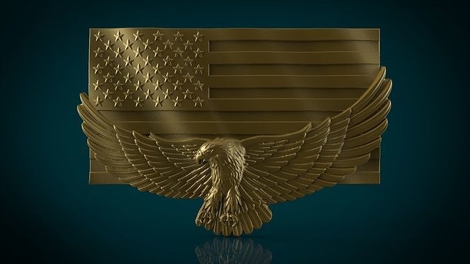 American Flag and Eagle 3D print model