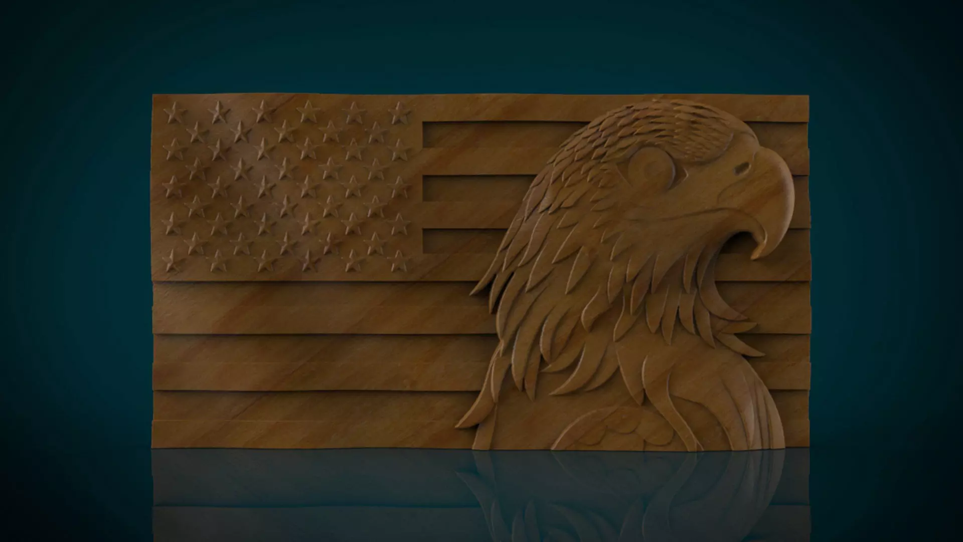 American Flag and Eagle head  3D print model_5