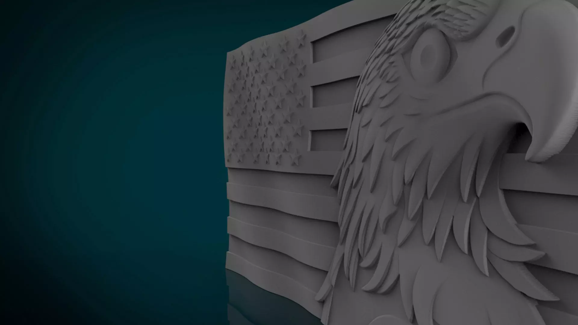 American Flag and Eagle head  3D print model_2