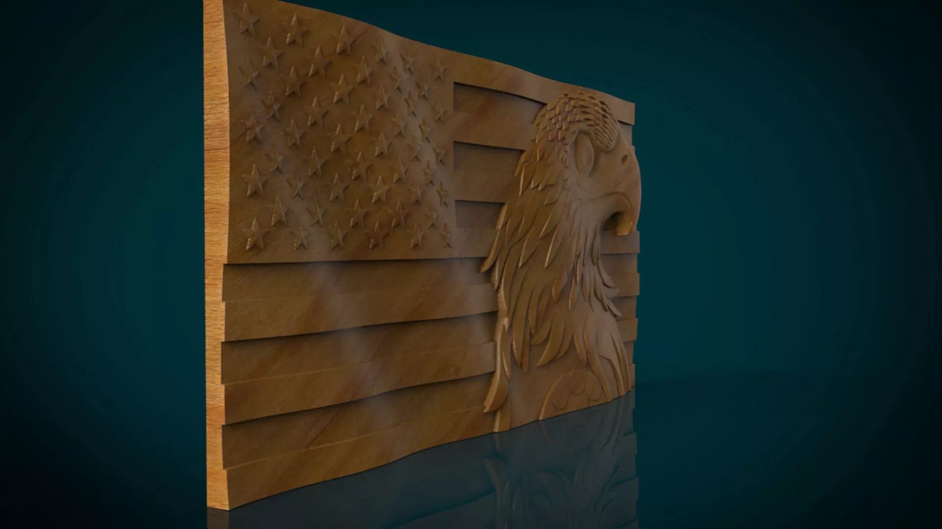 American Flag and Eagle head  3D print model_4