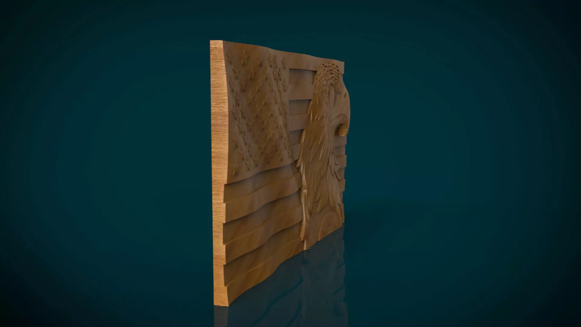 American Flag and Eagle head  3D print model_3