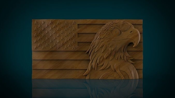 American Flag and Eagle head  3D print model