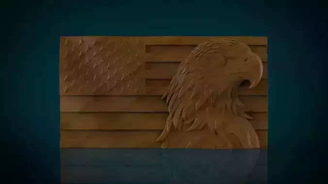 American Flag and Eagle head  3D print model
