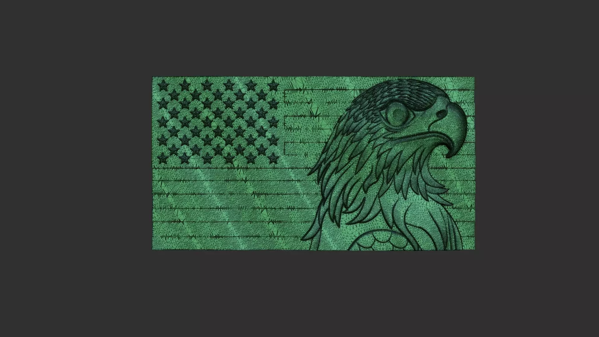 American Flag and Eagle head  3D print model_8