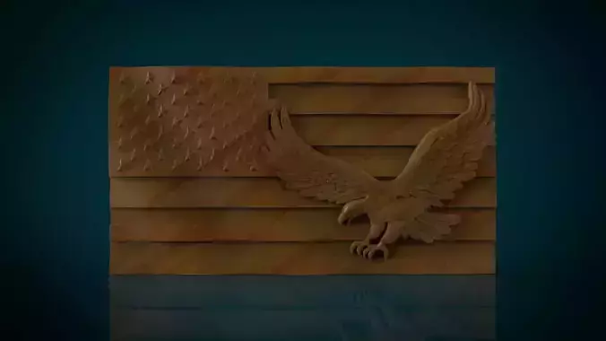American Flag and Eagle 3D print model