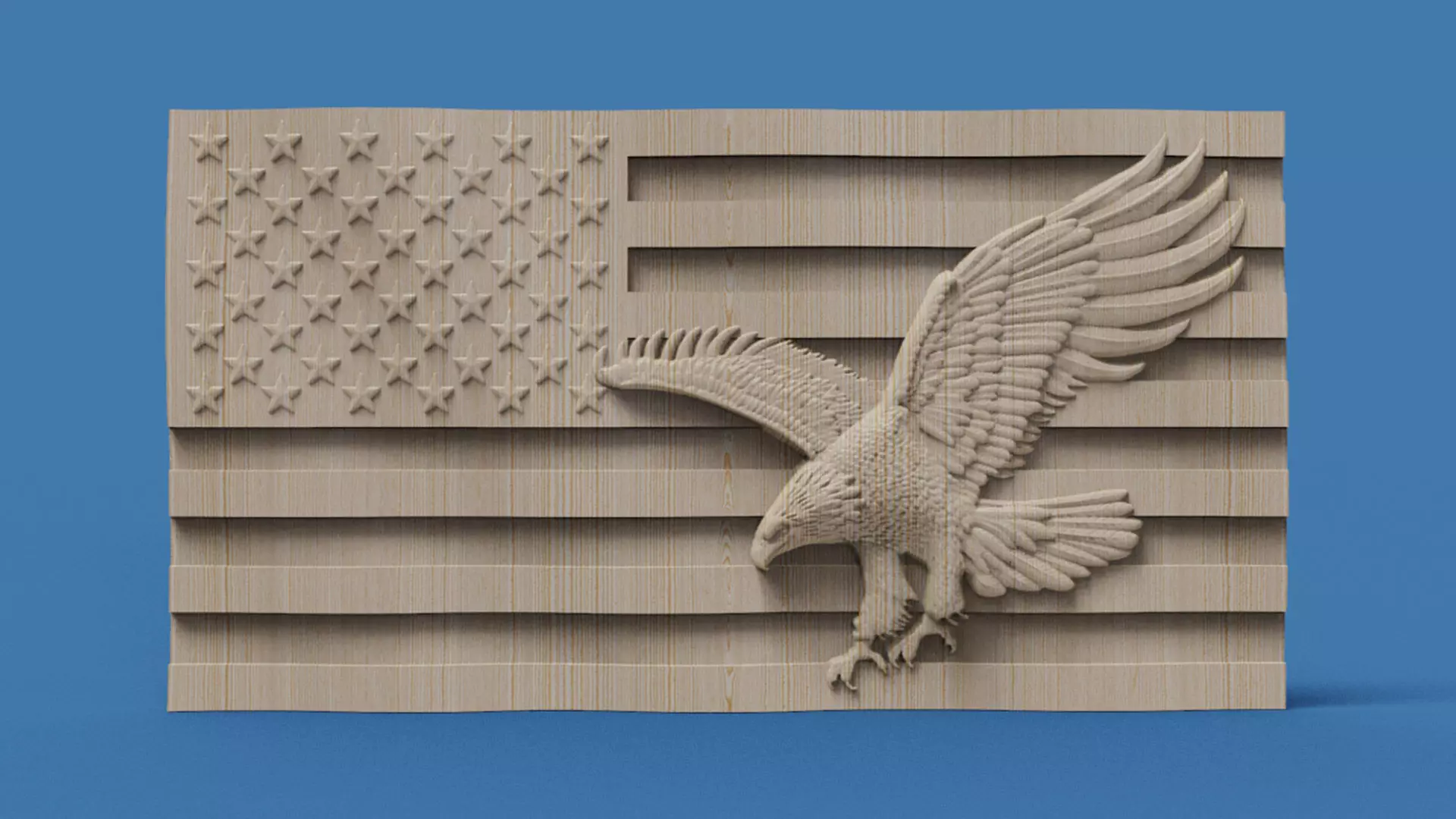 American Flag and Eagle 3D print model_1