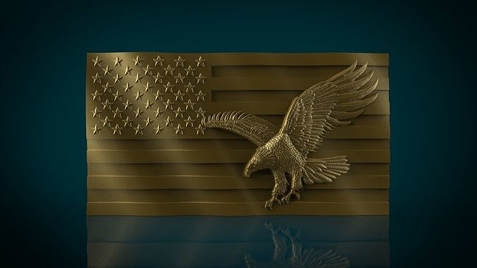 American Flag and Eagle 3D print model