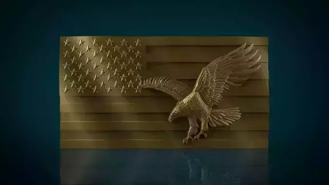 American Flag and Eagle 3D print model