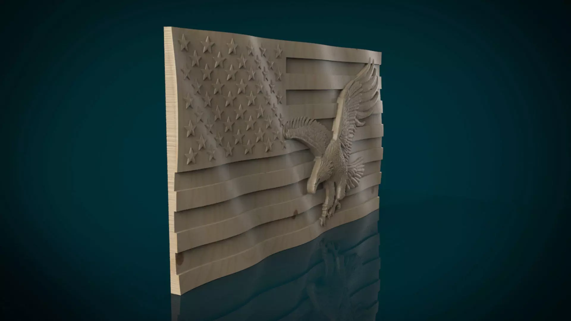 American Flag and Eagle 3D print model_5