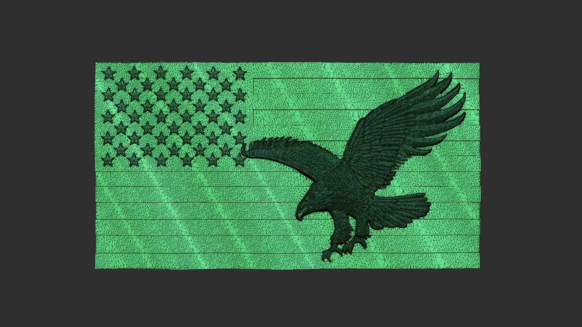 American Flag and Eagle 3D print model_8