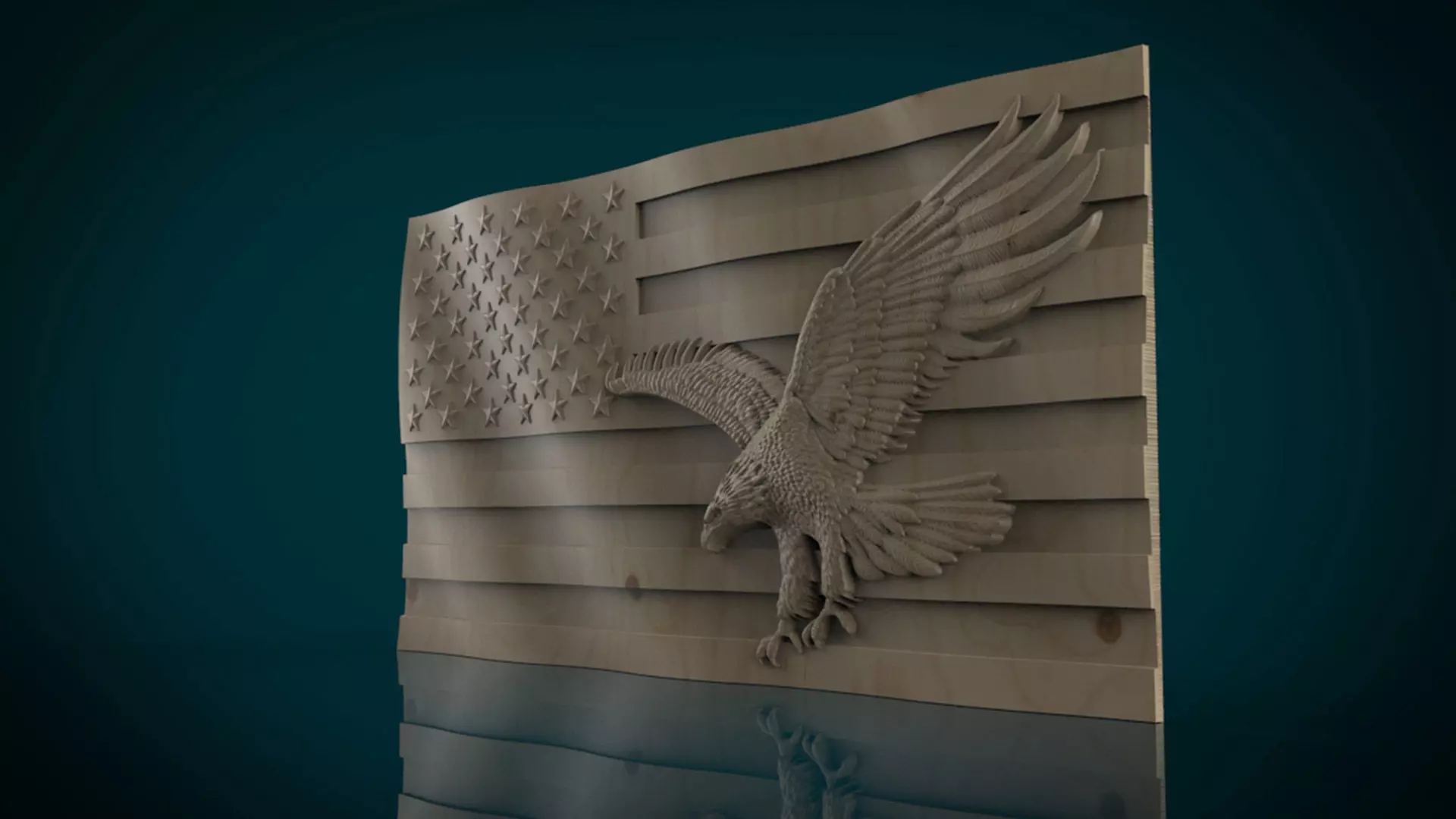 American Flag and Eagle 3D print model_4