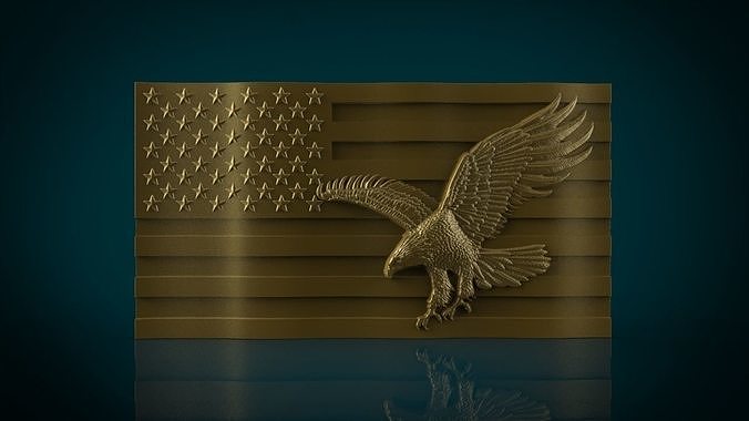 American Flag and Eagle 3D print model