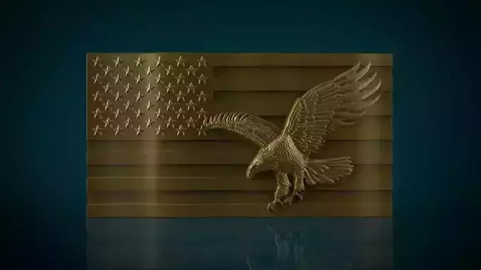 American Flag and Eagle 3D print model