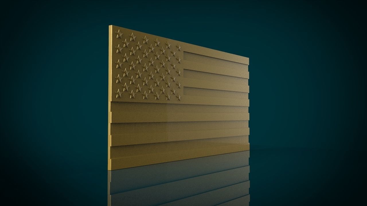 American Flag 3D print model_3