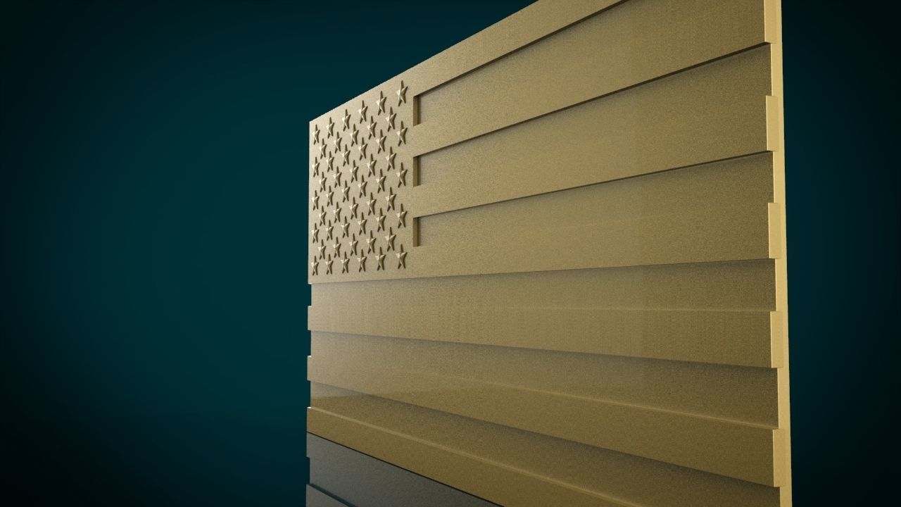 American Flag 3D print model_4
