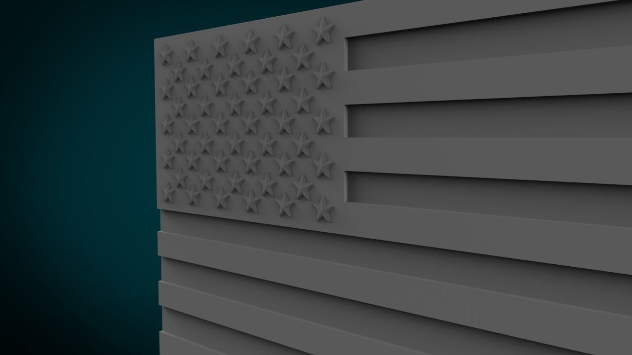 American Flag 3D print model_1
