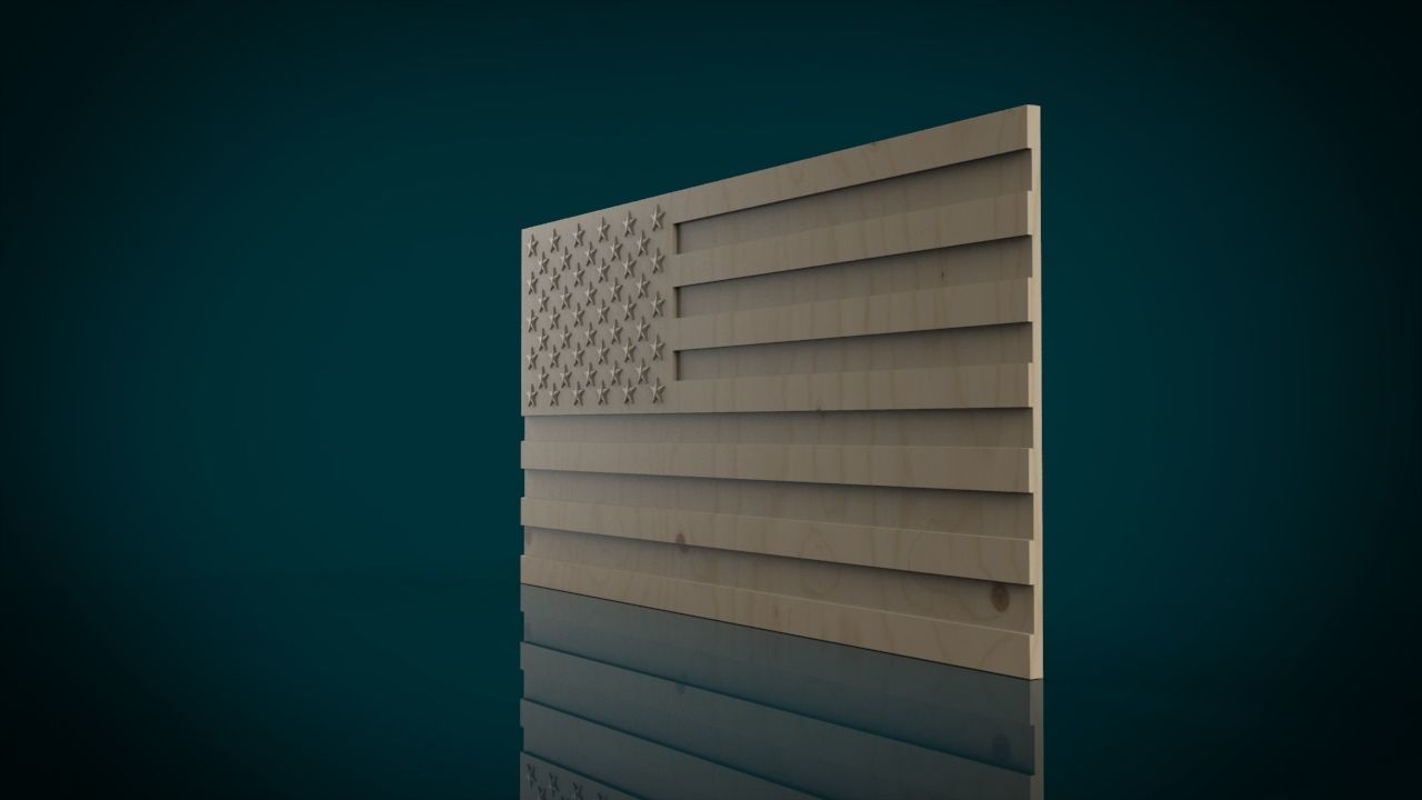 American Flag 3D print model_2