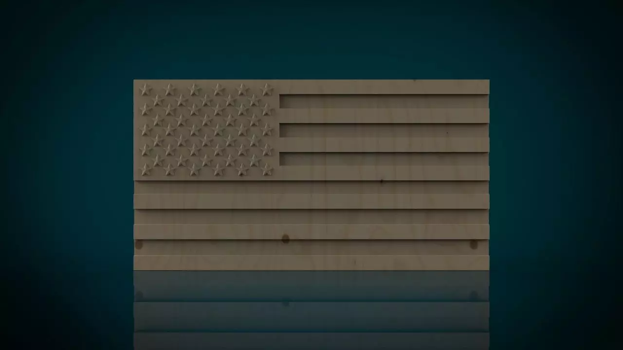American Flag 3D print model_0