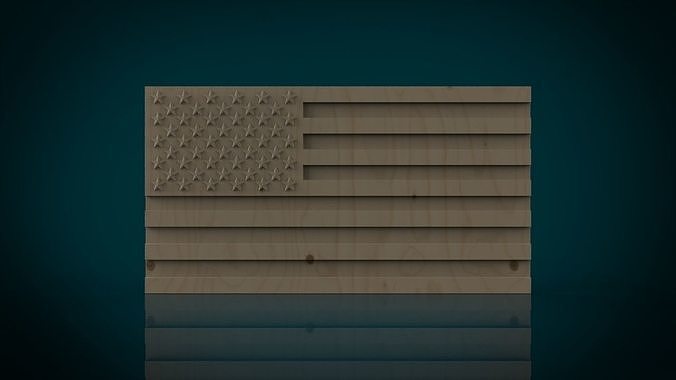 American Flag 3D print model