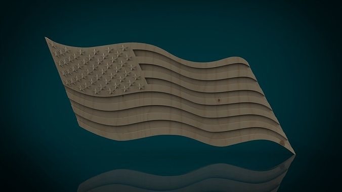 American Flag 3D print model