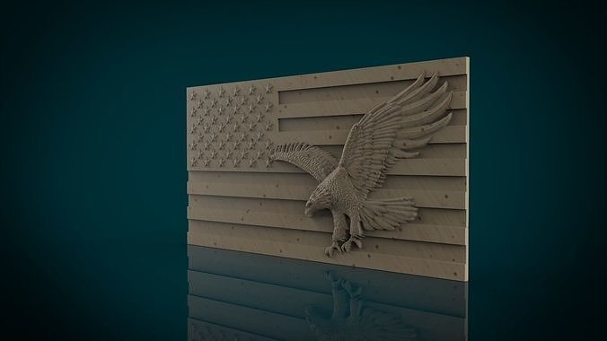 American Flag and Eagle 3D print model