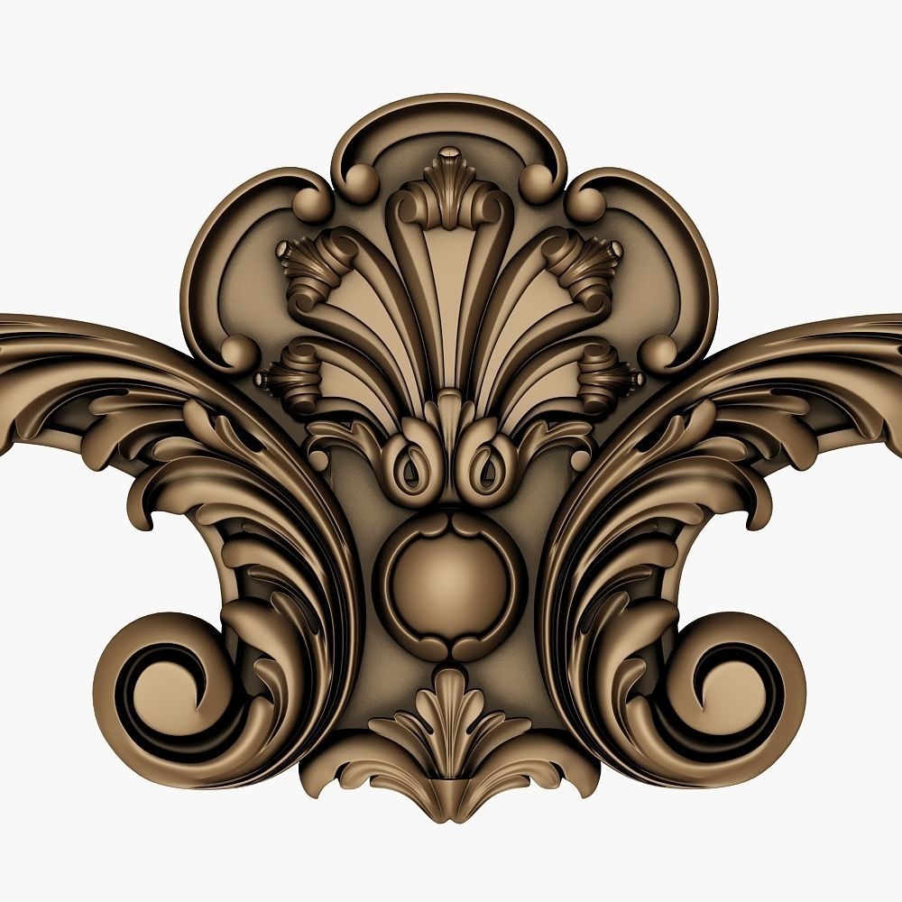 Carved crown decor for cnc 3D model_1