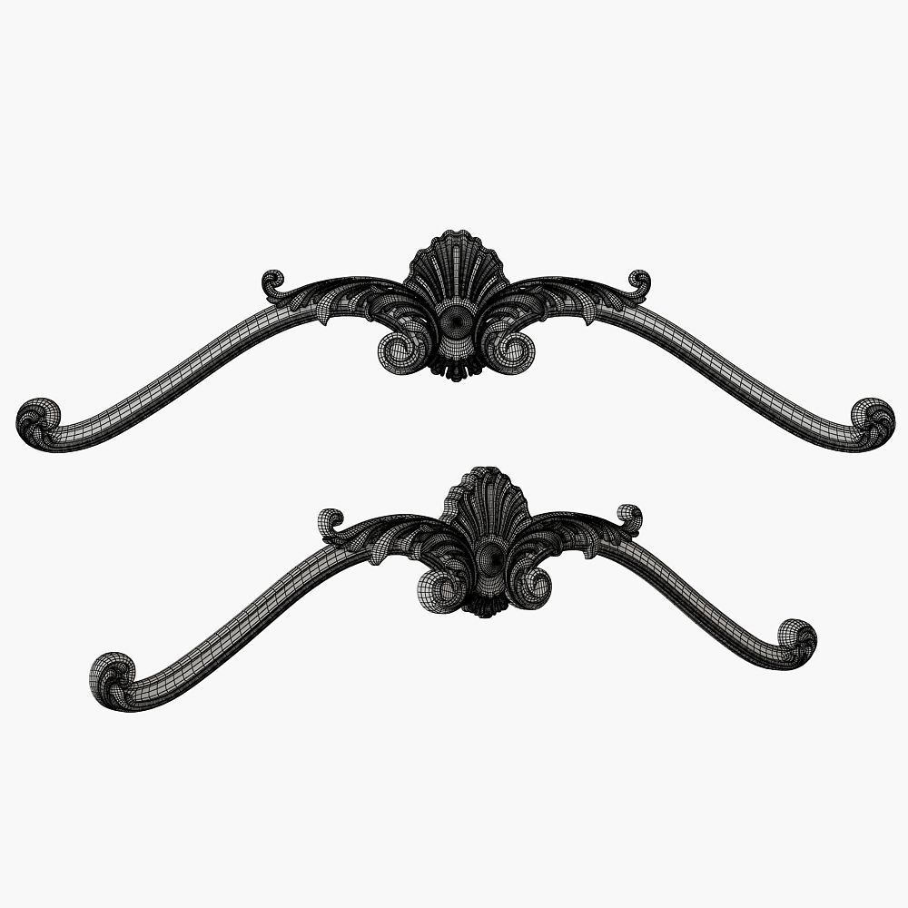 Carved crown decor for cnc  3D model_3