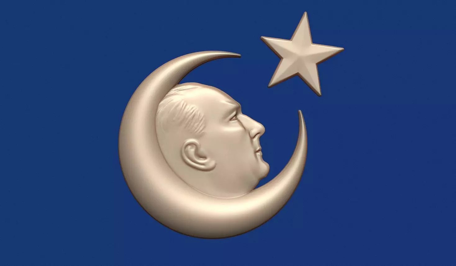 Gazi Mustafa Kemal Ataturk Bas Relief 3D print model_3