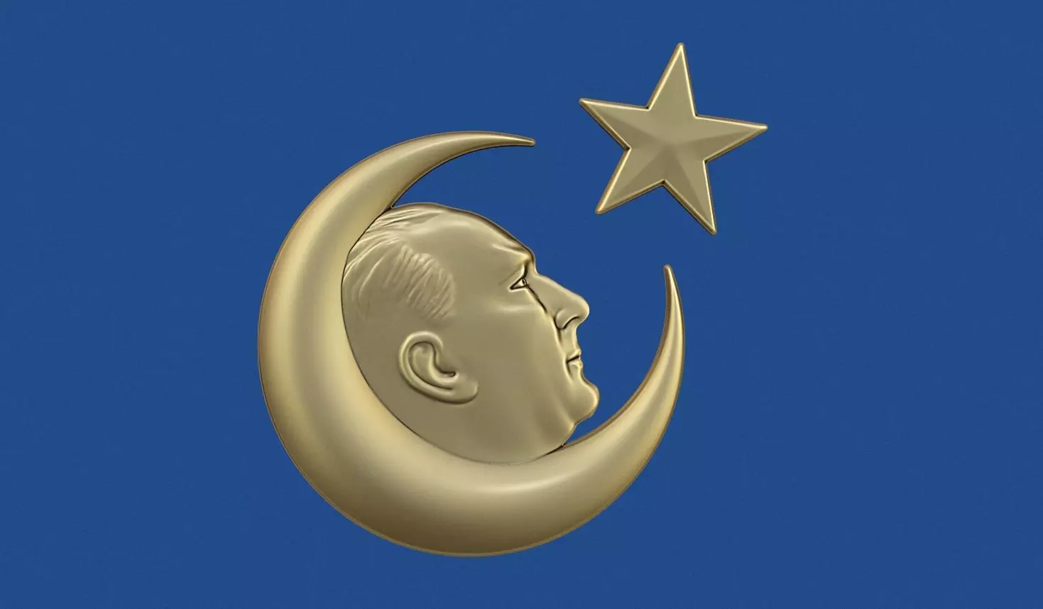 Gazi Mustafa Kemal Ataturk Bas Relief 3D print model_0