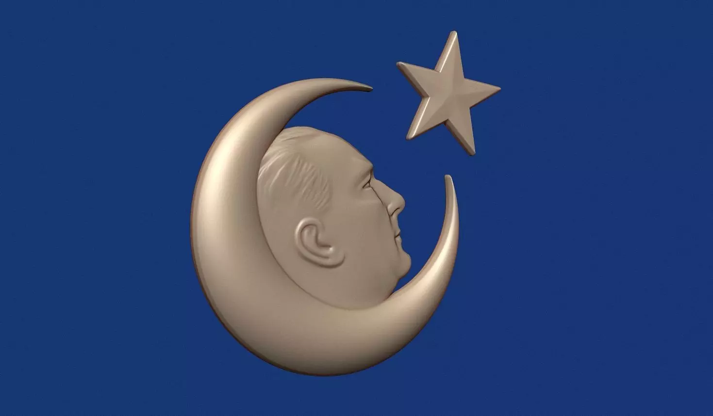 Gazi Mustafa Kemal Ataturk Bas Relief 3D print model_4