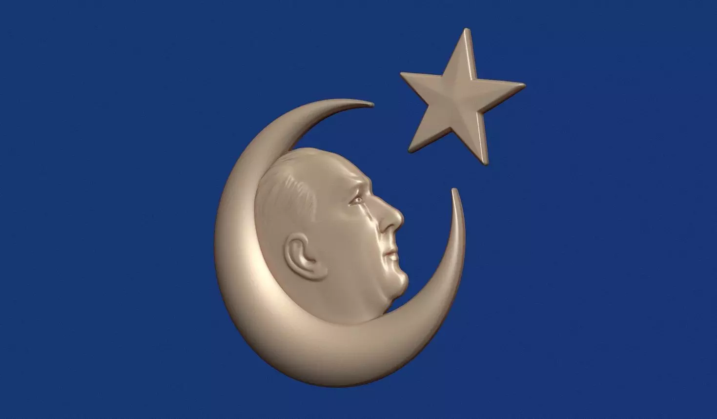 Gazi Mustafa Kemal Ataturk Bas Relief 3D print model_2