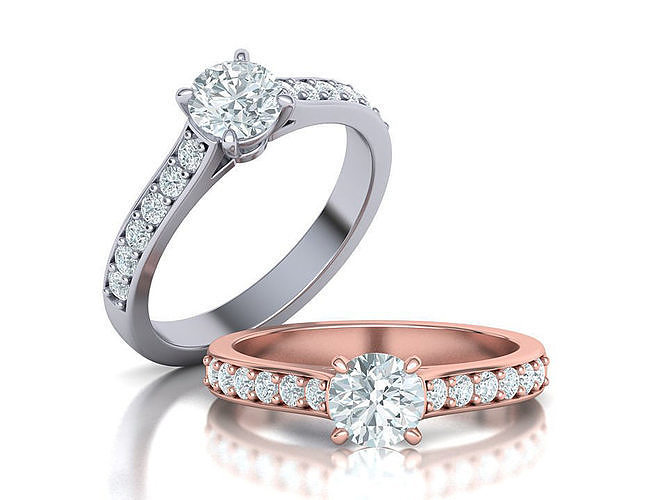 Engagement ring Classic ring 3dmodel 3D print model