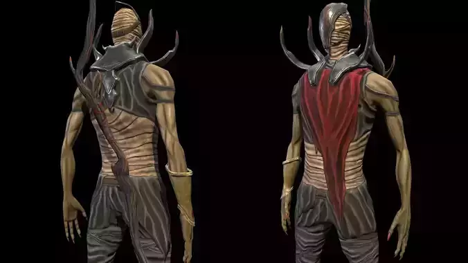 Fire cleric Low Poly Character