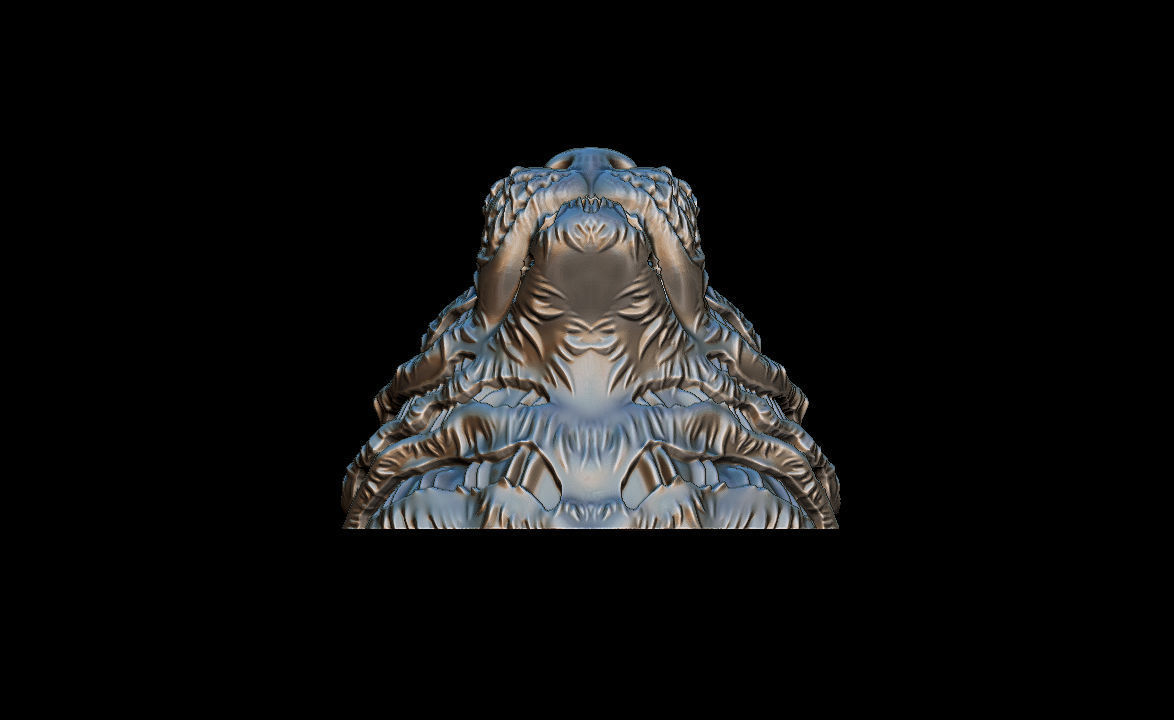 TIger pendant 3D print model_4