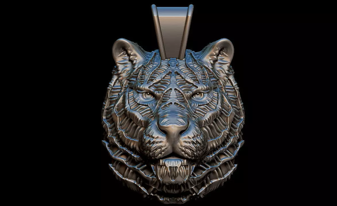 TIger pendant 3D print model_0