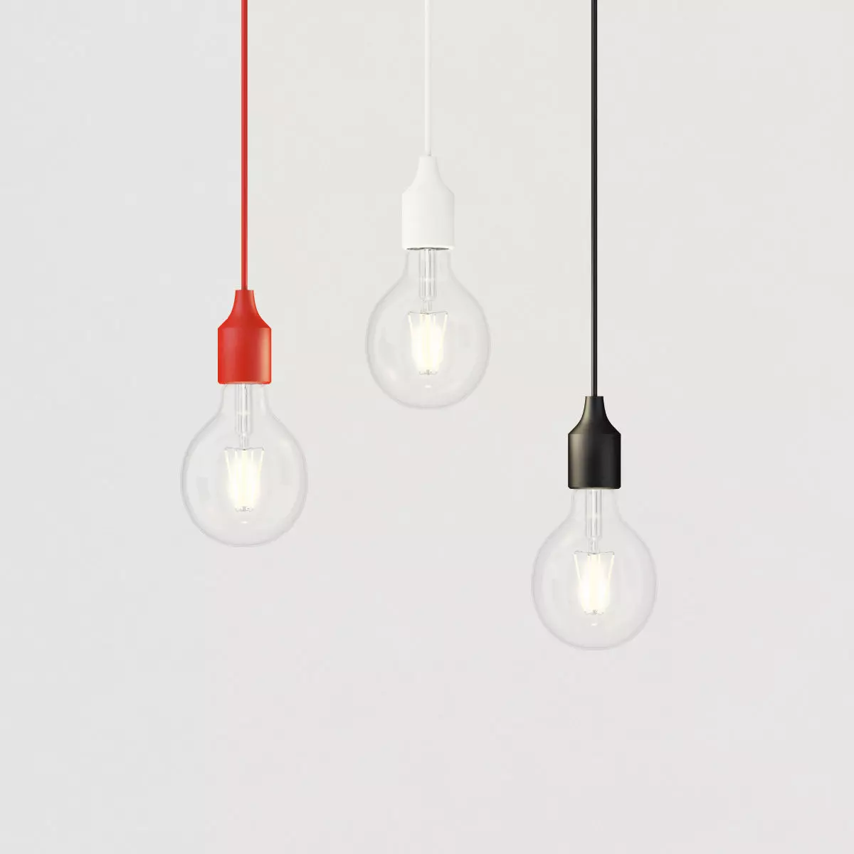 Muuto E27 Pendant Lamp with Light Bulb 3D model