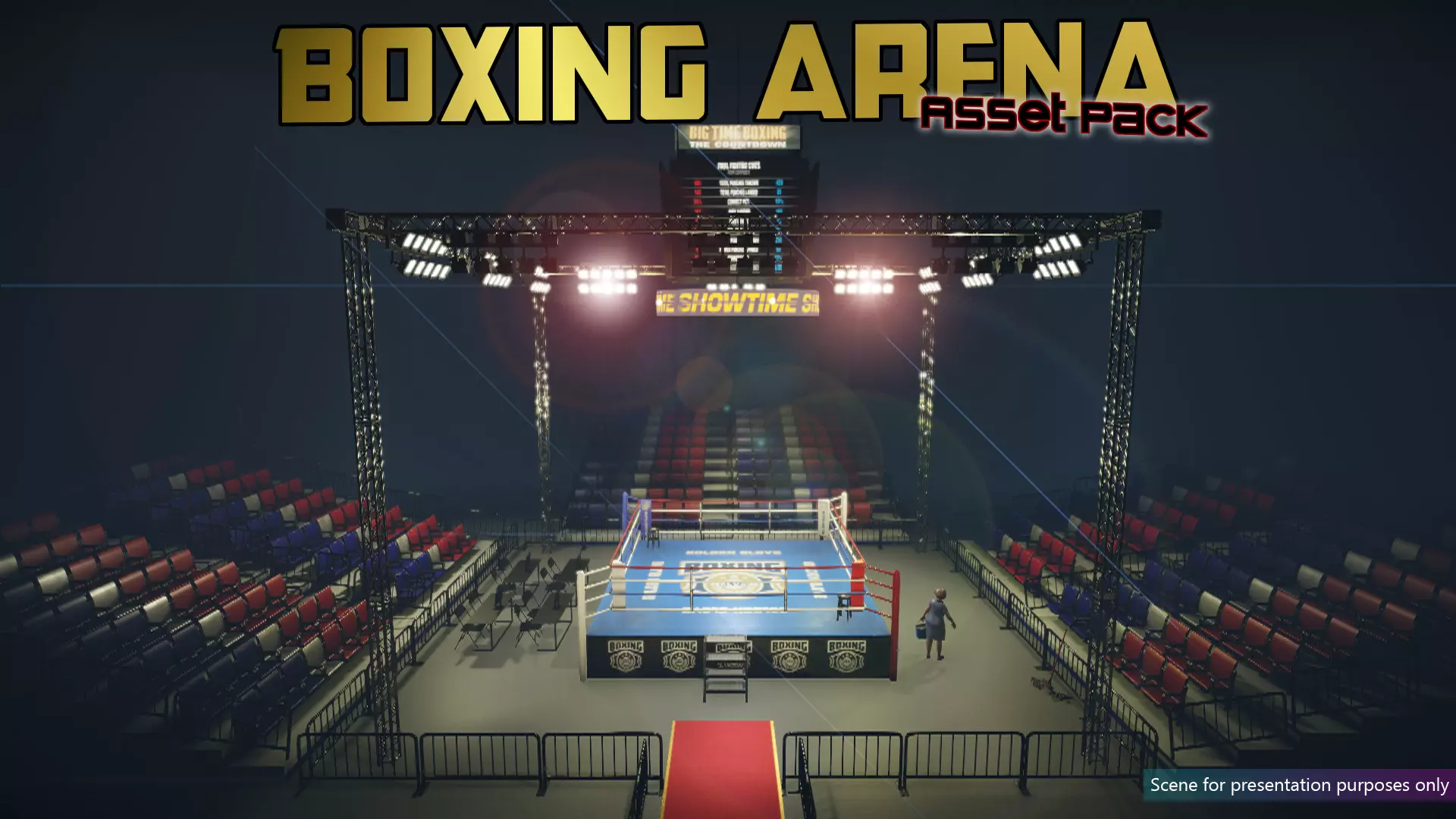 Low-Poly Boxing Arena Low-poly 3D model_0