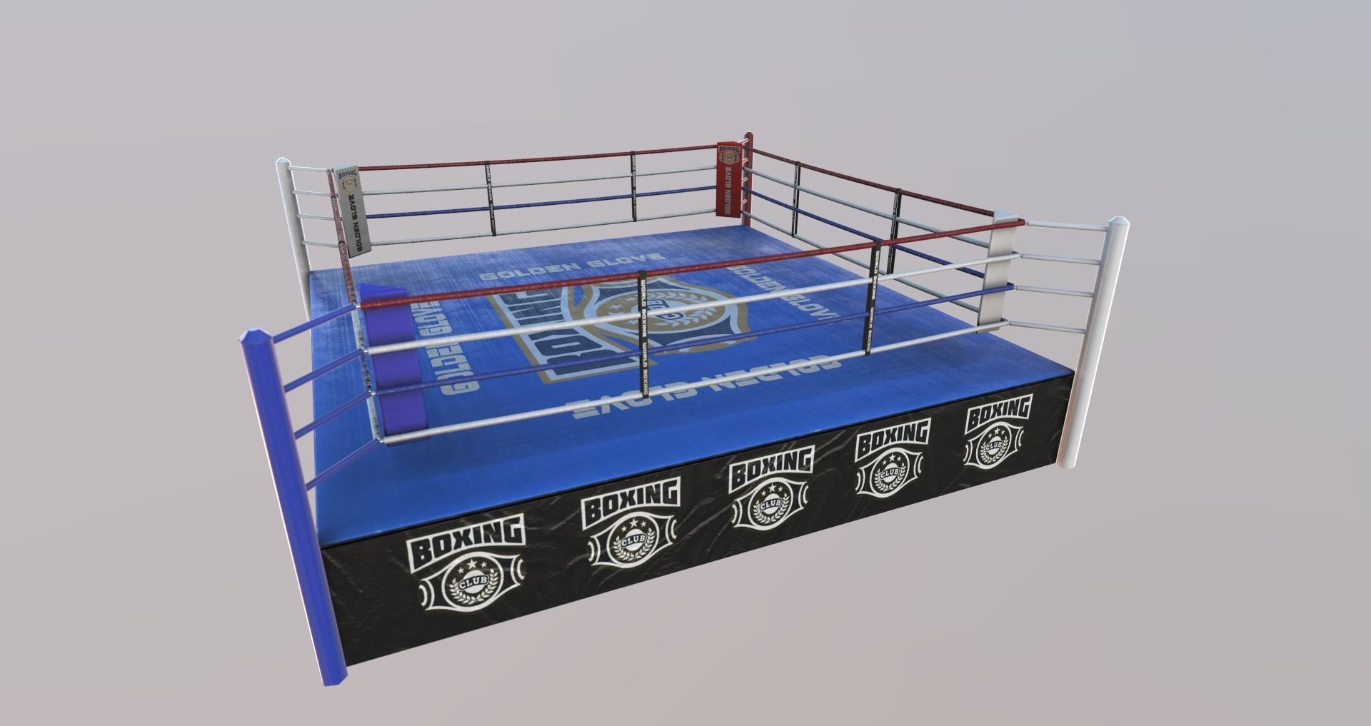 Low-Poly Boxing Arena Low-poly 3D model_6