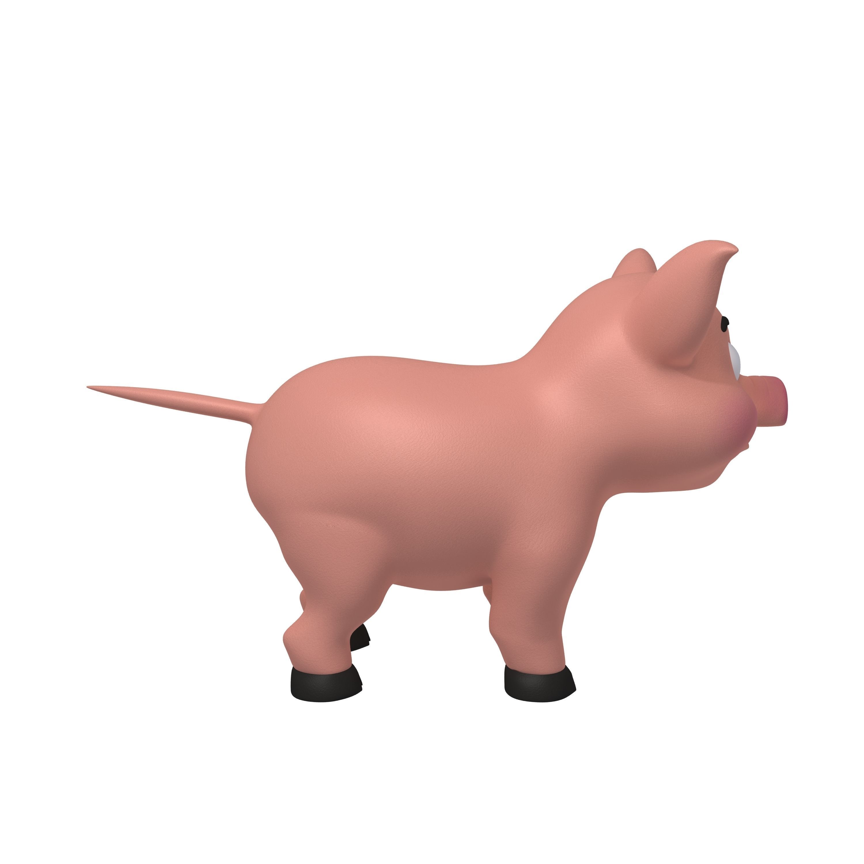 Pig cartoon 3D model_2