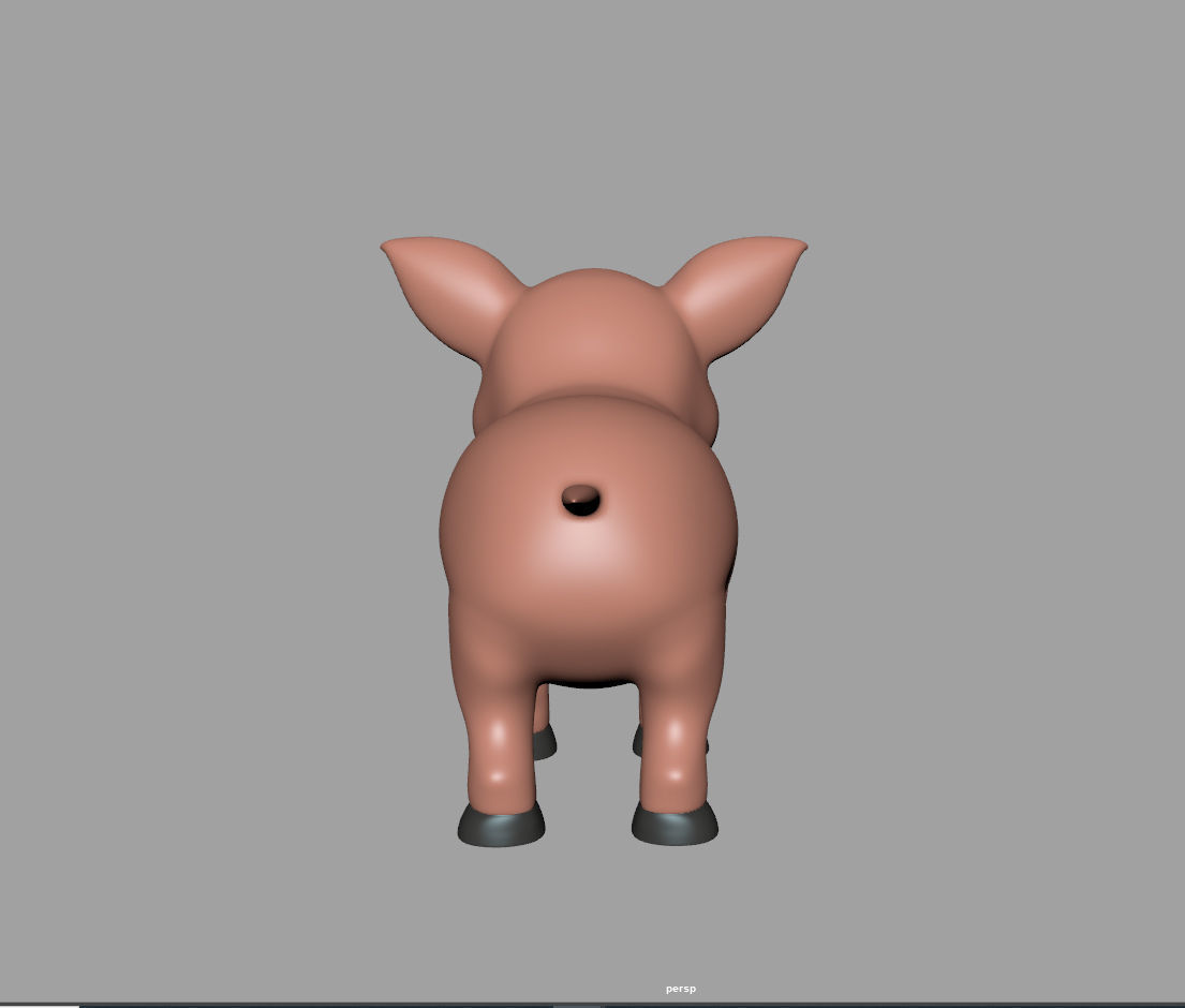 Pig cartoon 3D model_13