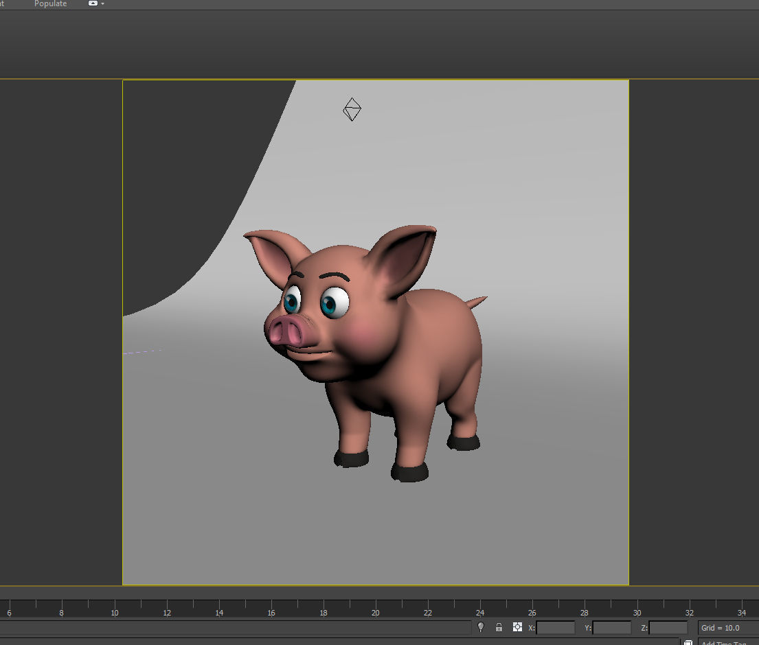 Pig cartoon 3D model_22
