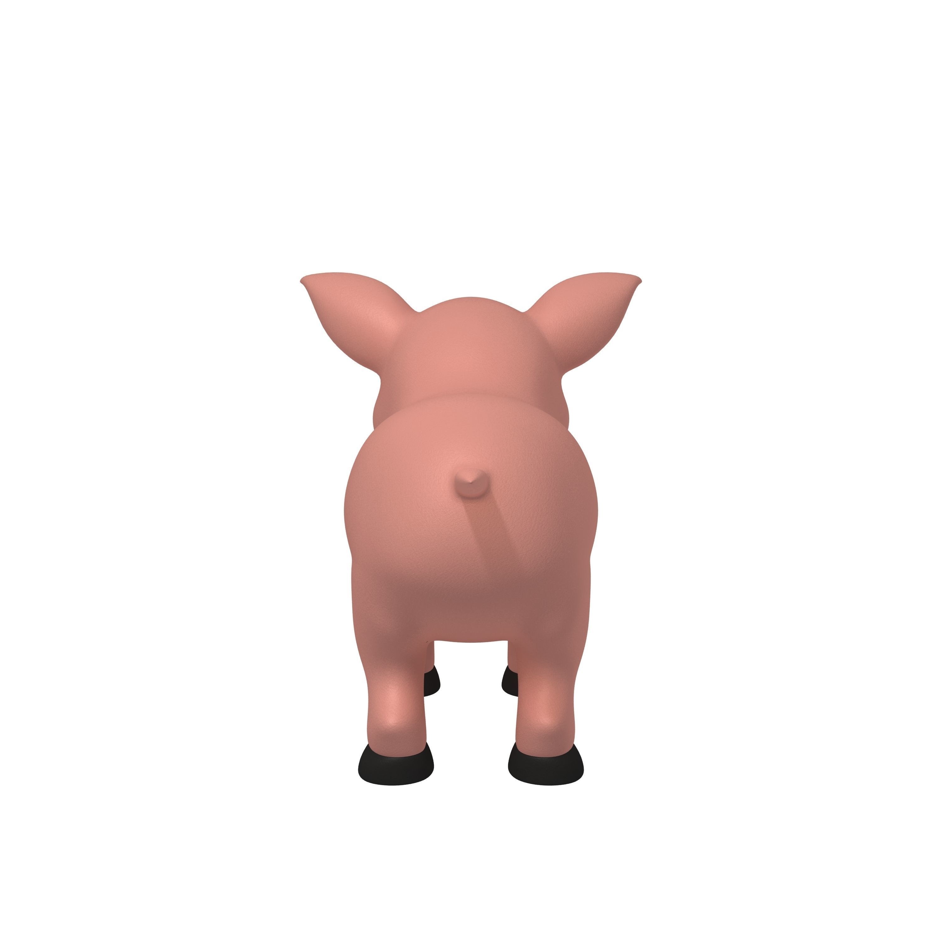Pig cartoon 3D model_3