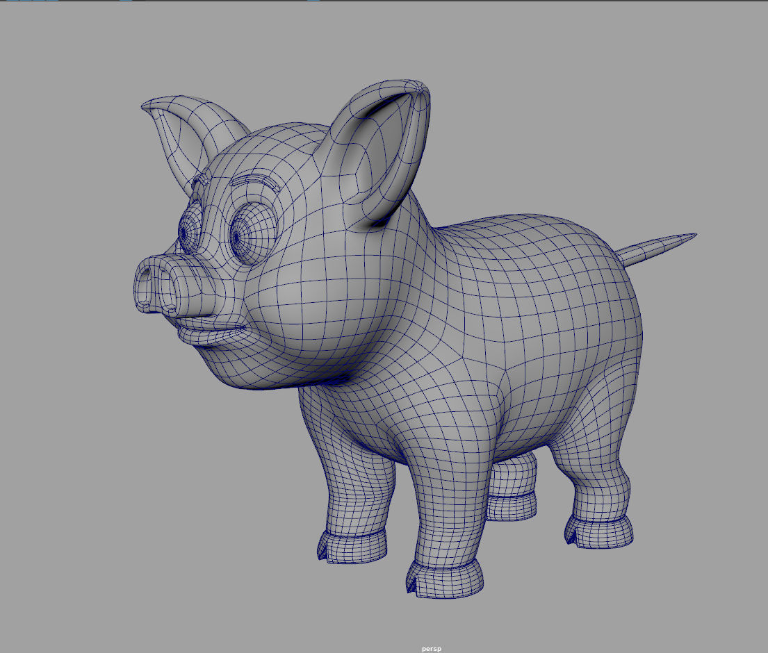 Pig cartoon 3D model_17