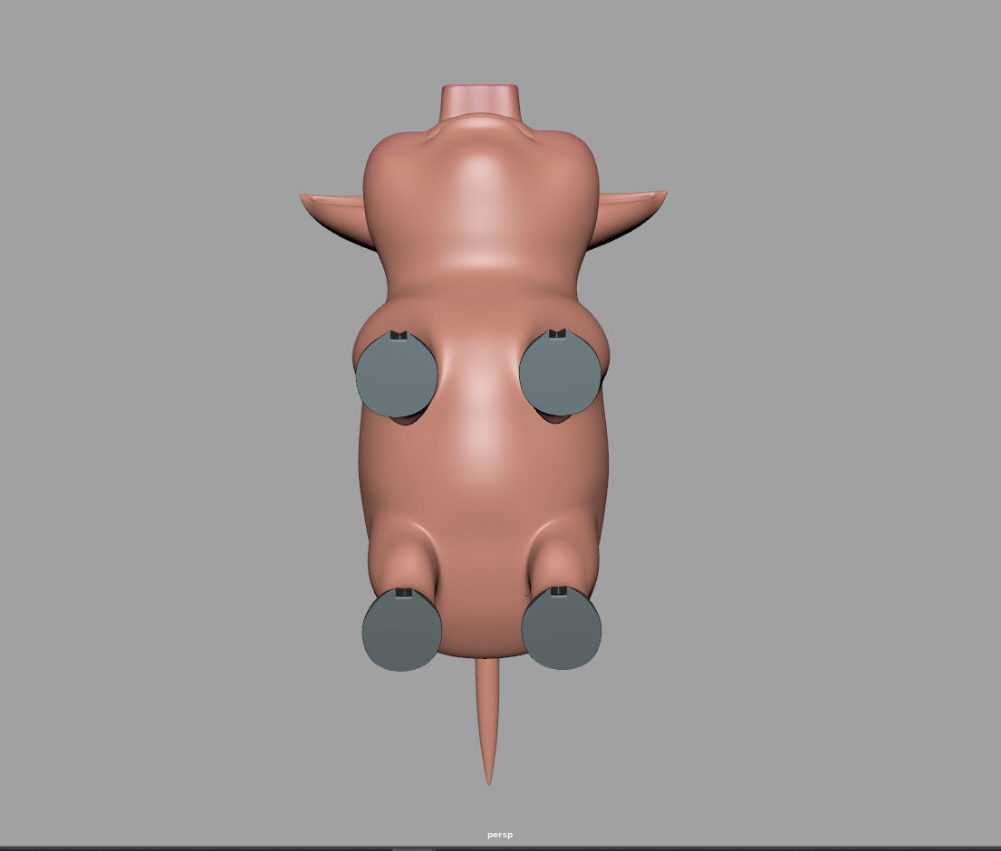 Pig cartoon 3D model_14