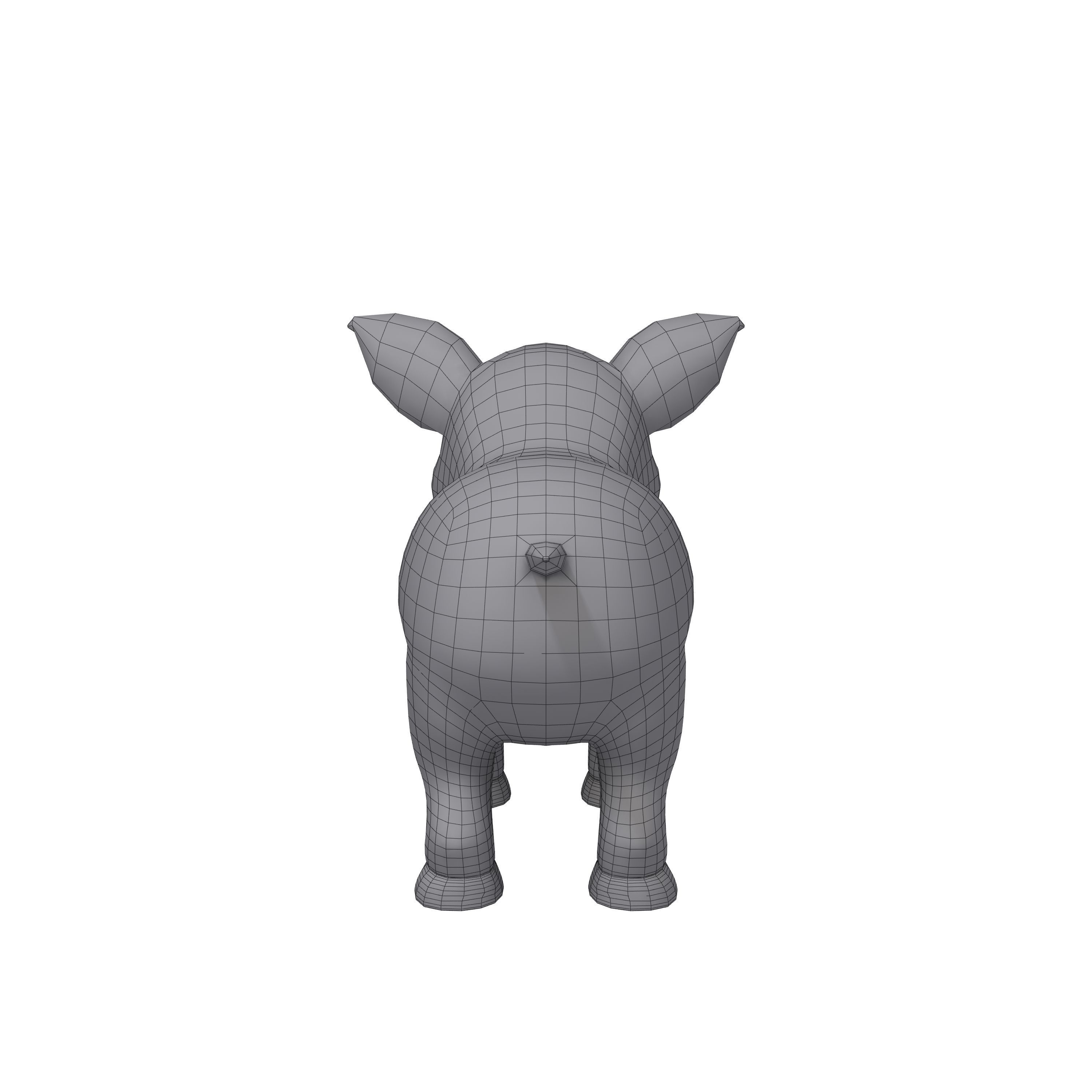 Pig cartoon 3D model_6