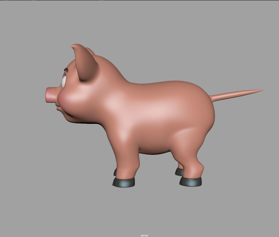 Pig cartoon 3D model_11