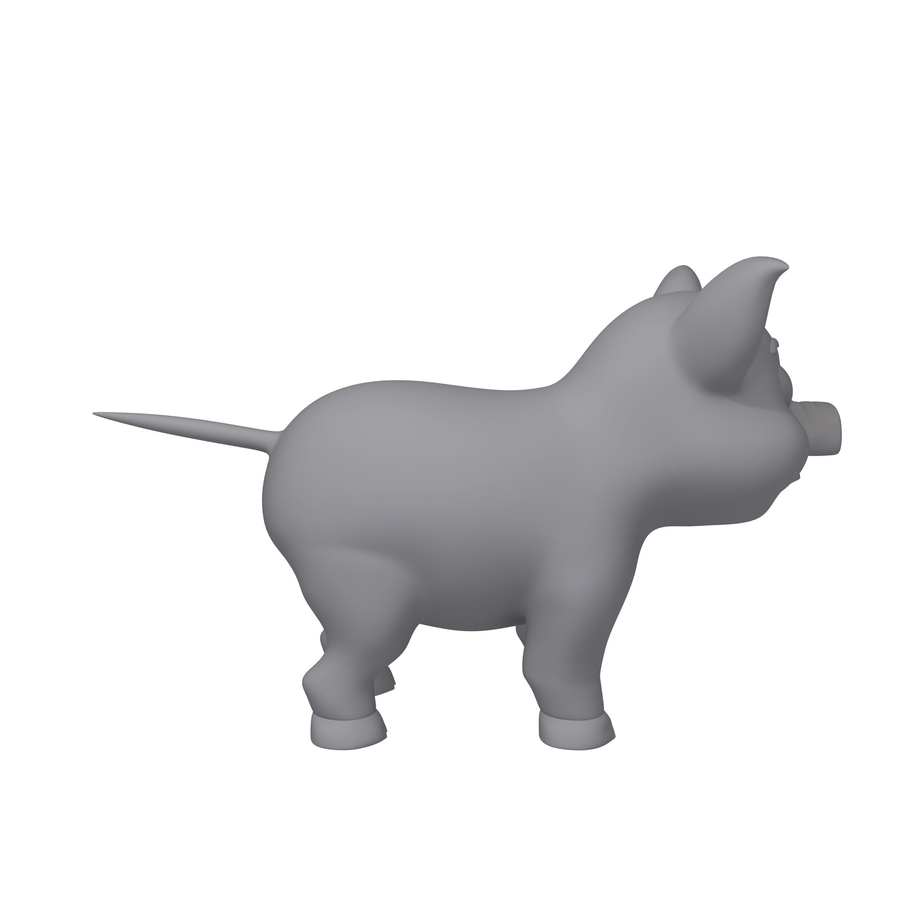Pig cartoon 3D model_8