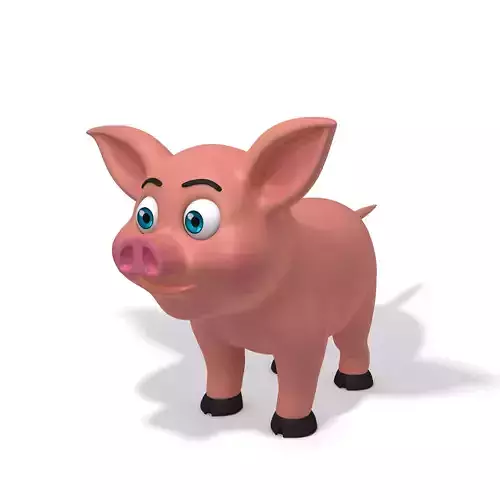 Pig cartoon 3D model