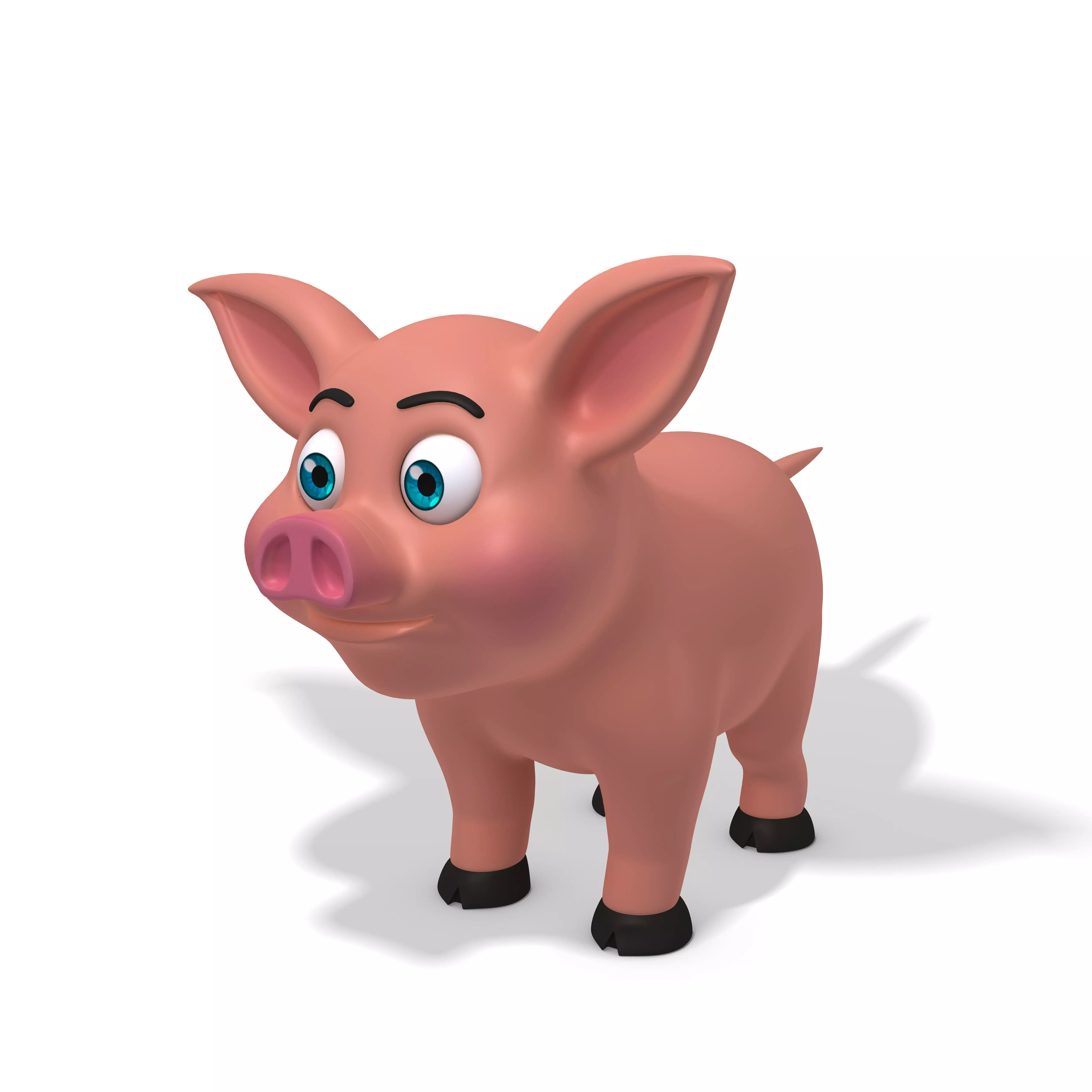 Pig cartoon 3D model_0